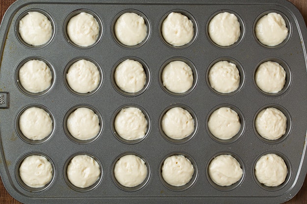 uncooked Mini Pancake Muffins