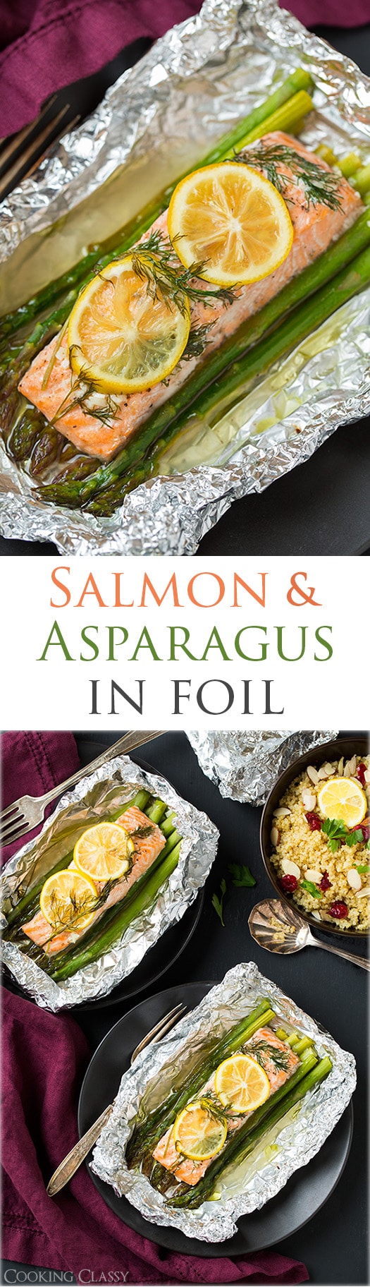 Baked Salmon in Foil (with Asparagus) - Cooking Classy