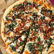 Caramelized Onion, Bacon and Spinach Pizza | Cooking Classy