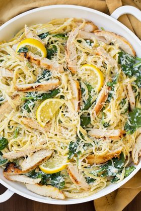 Lemon Ricotta Parmesan Pasta with Spinach and Grilled Chicken - Cooking ...