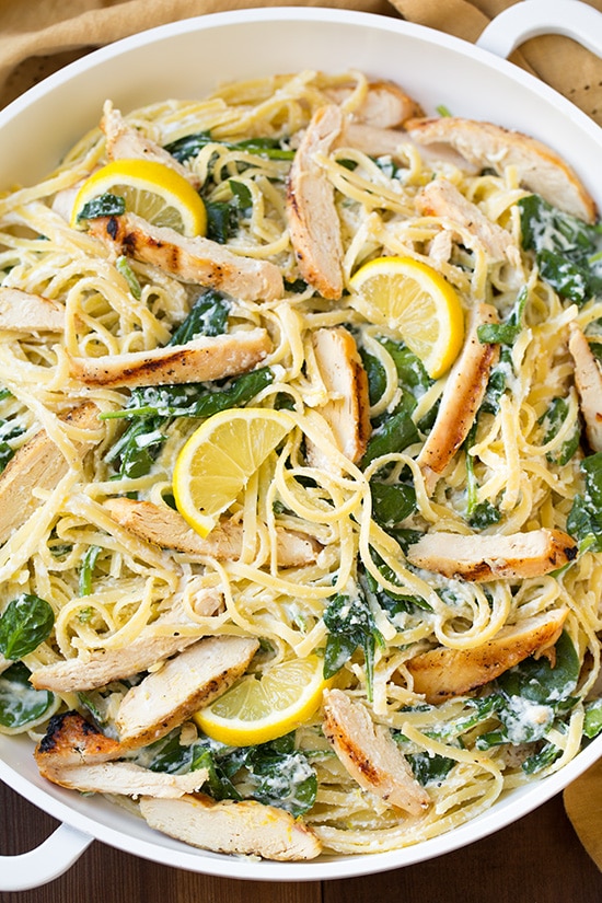 Lemon Ricotta Parmesan Pasta with Spinach and Grilled Chicken | Cooking Class