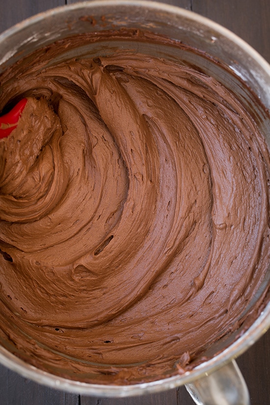 Mixed Chocolate Buttercream Frosting in Bowl