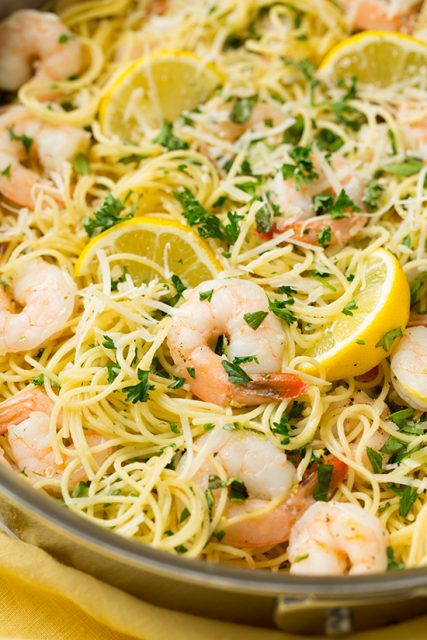 Lemon-Parmesan Angel Hair Pasta with Shrimp - Cooking Classy