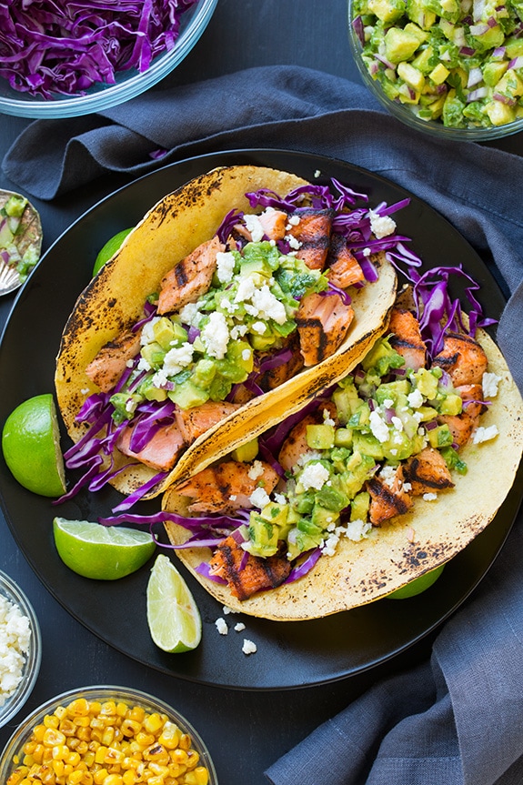 Salmon Tacos with Avocado Salsa | Cooking Classy