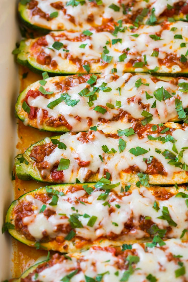 Lasagna-Stuffed Zucchini Boats Recipe - Cooking Classy