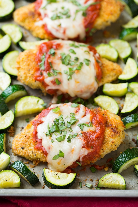 One Pan Chicken Parmesan and Roasted Zucchini | Cooking Classy