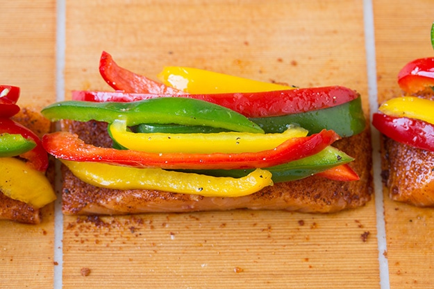Chipotle Rubbed Salmon with Bell Peppers in Cedar Paper | Cooking Classy