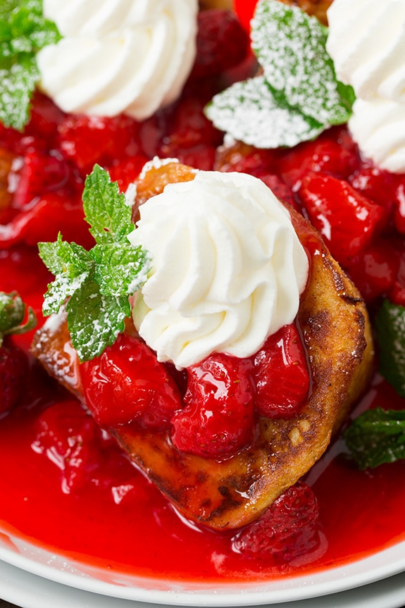 Angel Food Cake French Toast with Fresh Strawberry Syrup | Cooking Classy