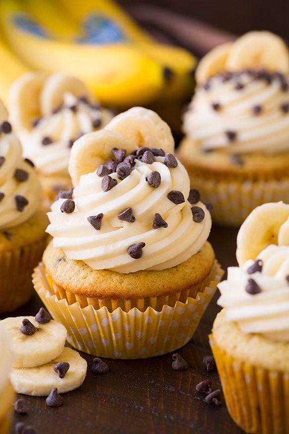 Banana Chocolate Chip Cupcakes with Cream Cheese Frosting | Cooking Classy
