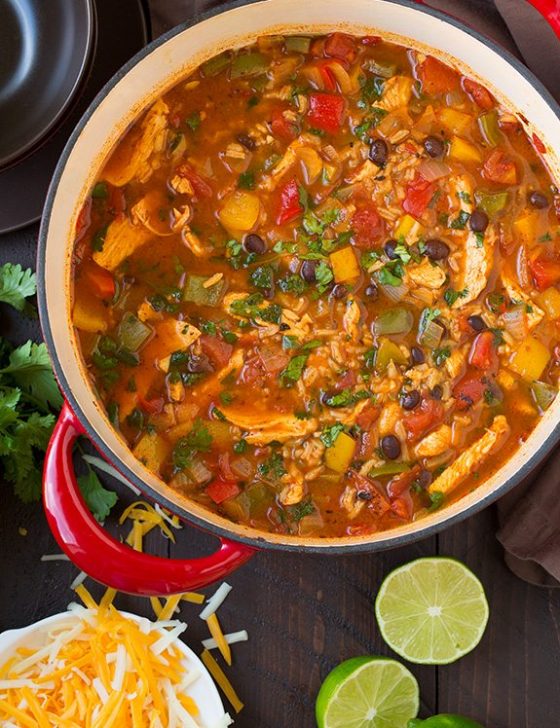 Cheesy Chicken Enchilada Soup - Cooking Classy