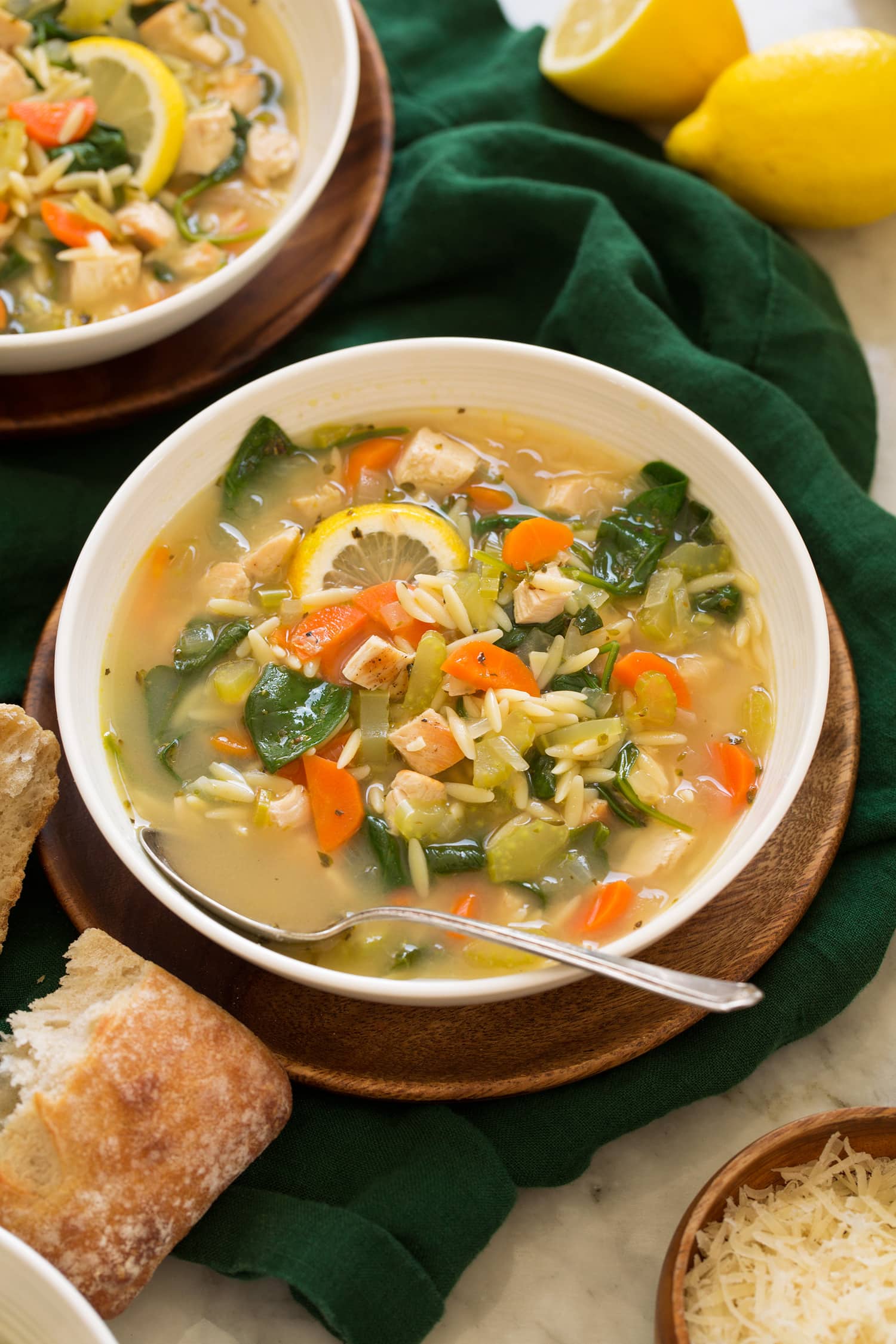 Lemon Chicken Orzo Soup - Cooking Classy