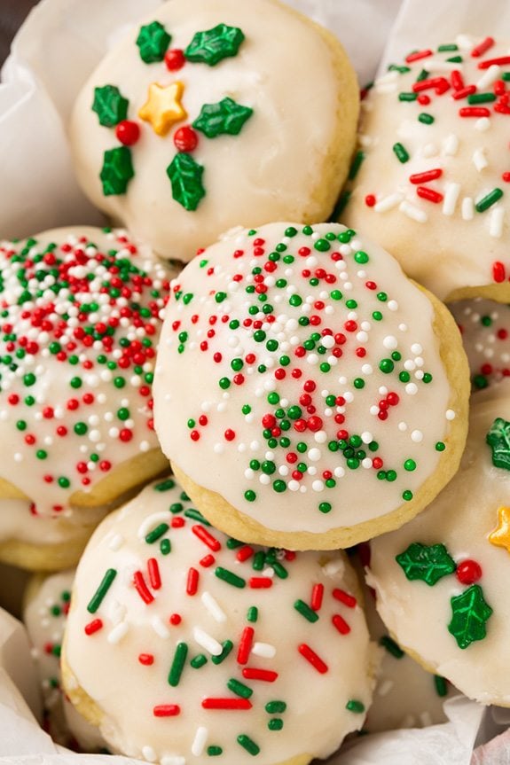 Close up image of ricotta cookies.