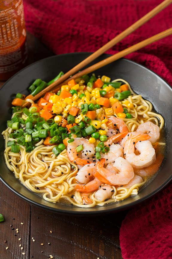 Easy Shrimp and Veggie Miso Ramen - Cooking Classy