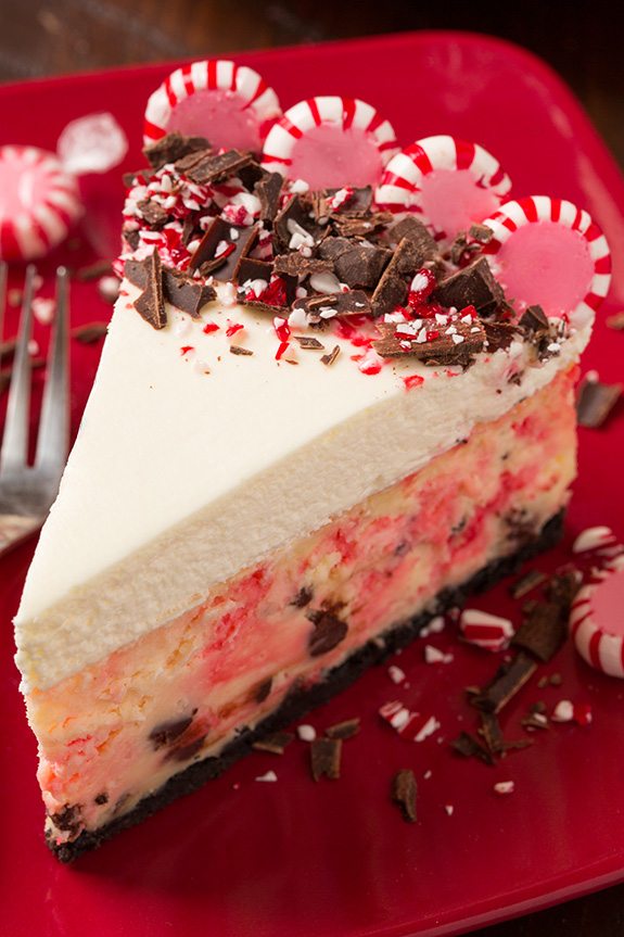 Peppermint Bark Cheesecake - Cooking Classy
