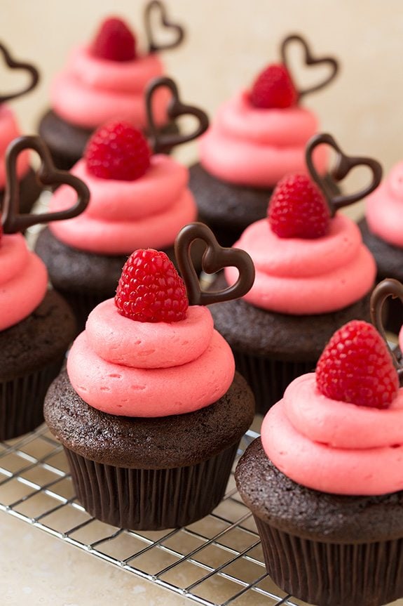 Dark Chocolate Cupcakes with Raspberry Buttercream Frosting | Cooking Classy