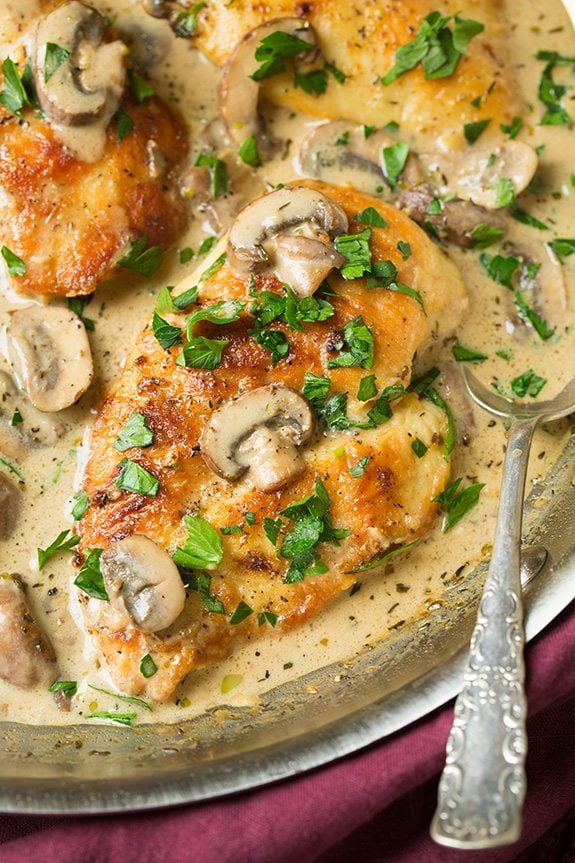 Skillet Chicken with Creamy Mushroom Sauce | Cooking Classy