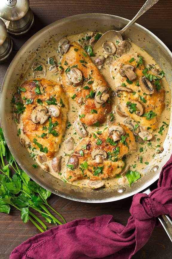 Skillet Chicken with Creamy Mushroom Sauce - Cooking Classy
