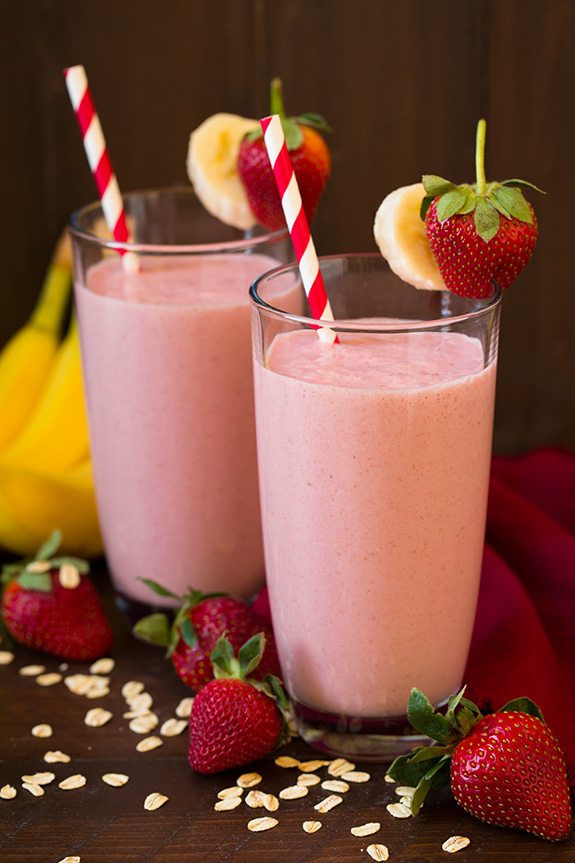 Strawberry Banana Oat Smoothie | Cooking Classy