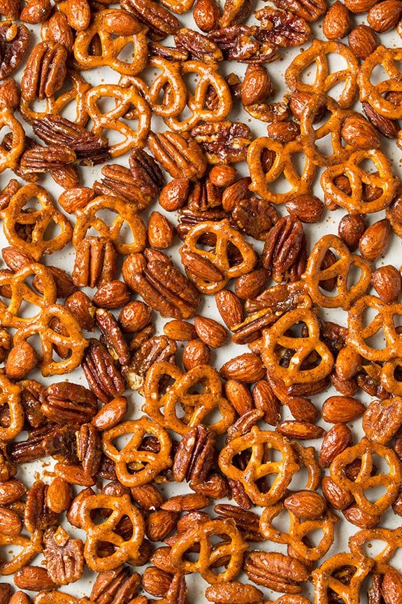 Chipotle-Honey Nut and Pretzel Mix | Cooking Classy