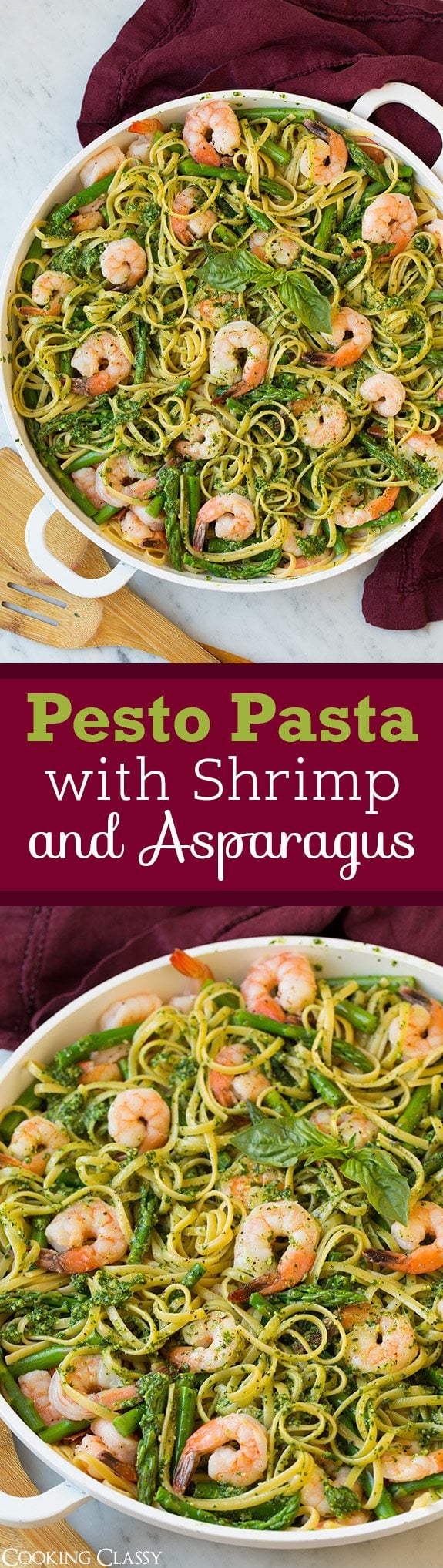 Shrimp Pesto Pasta with Asparagus Cooking Classy