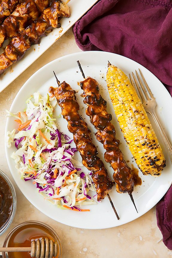 Honey Chipotle BBQ Chicken Skewers | Cooking Classy