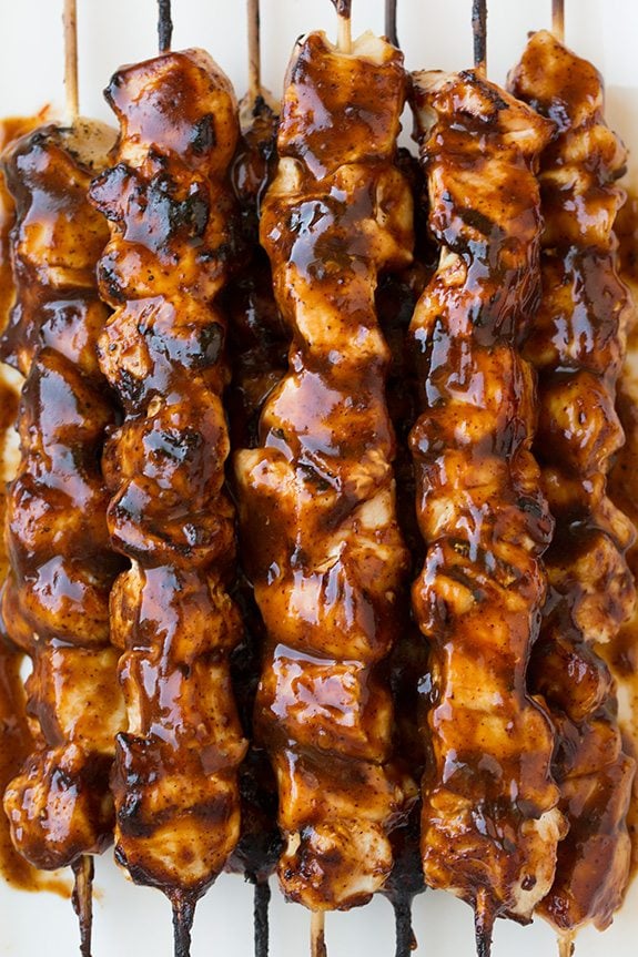 Honey Chipotle BBQ Chicken Skewers | Cooking Classy