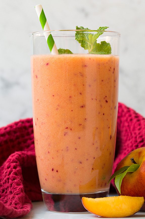 Frozen Strawberry Smoothie With Mango and Peach