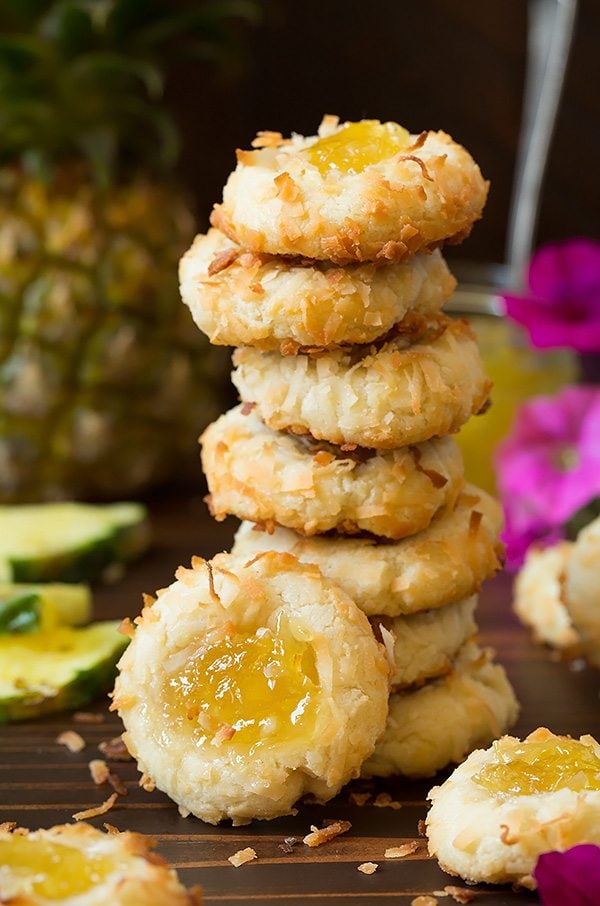 Pineapple Coconut Thumbprint Cookies | Cooking Classy