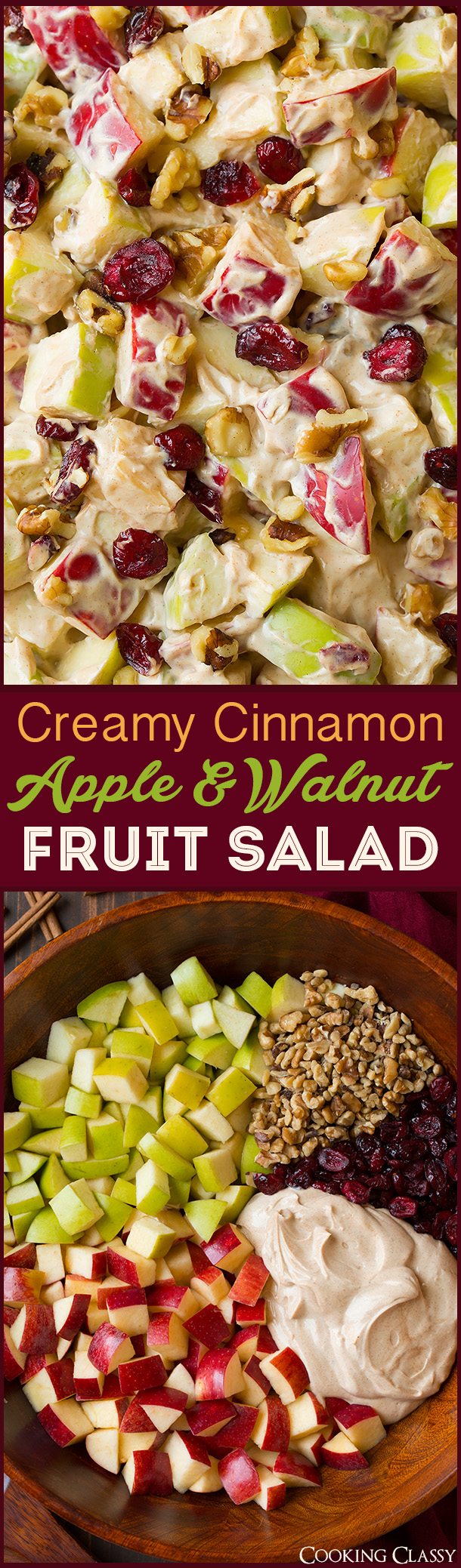 Apple Fruit Salad (with Creamy Cinnamon Dressing) Cooking Classy