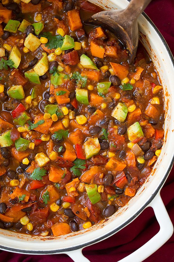 Roasted Sweet Potato and Black Bean Chili - Cooking Classy