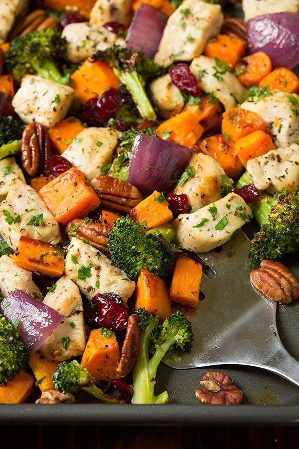 Chicken Broccoli and Sweet Potato Sheet Pan Dinner | Cooking Classy