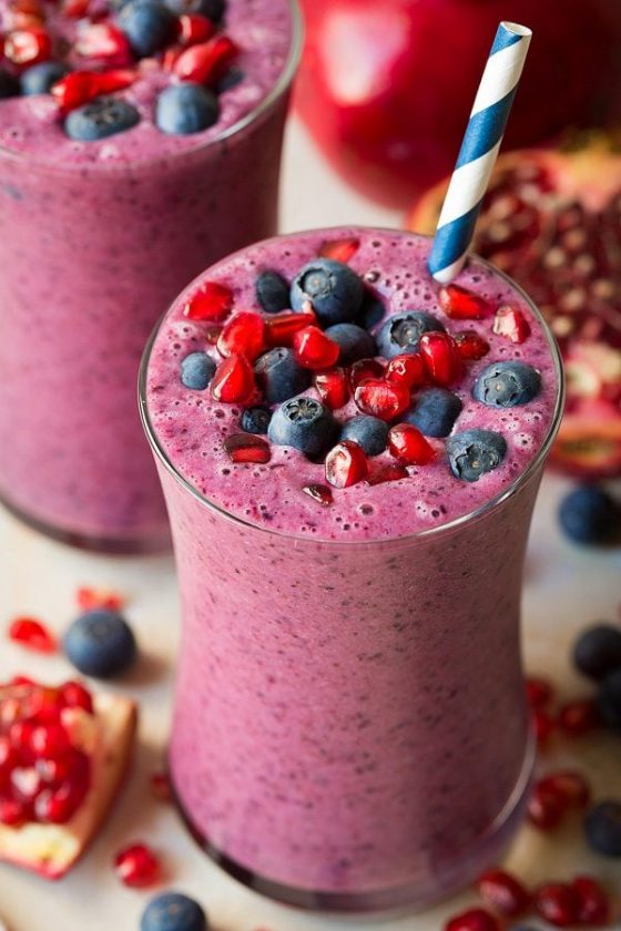 Wild Blueberry Pomegranate Smoothie Cooking Classy