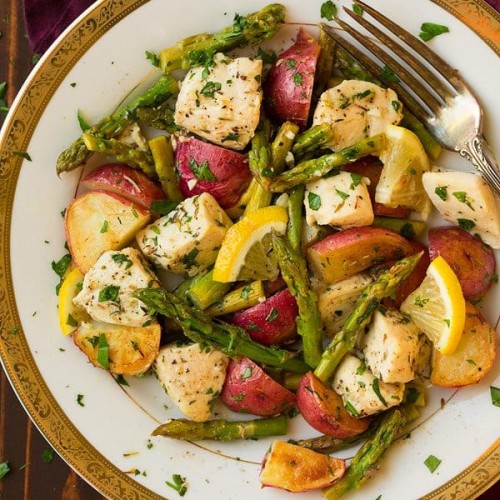 Lemon Chicken Asparagus and Potato Sheet Pan Dinner - Cooking Classy