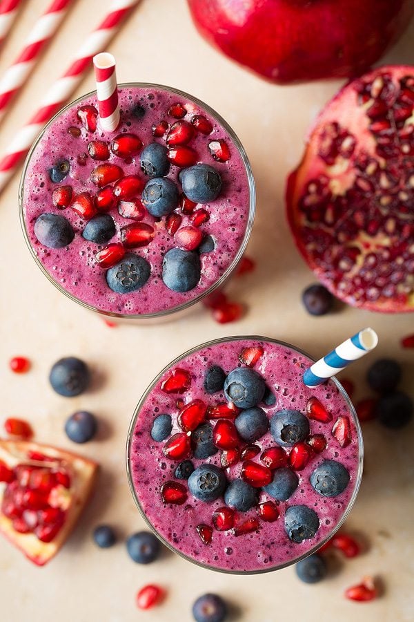 Wild Blueberry Pomegranate Smoothie | Cooking Classy
