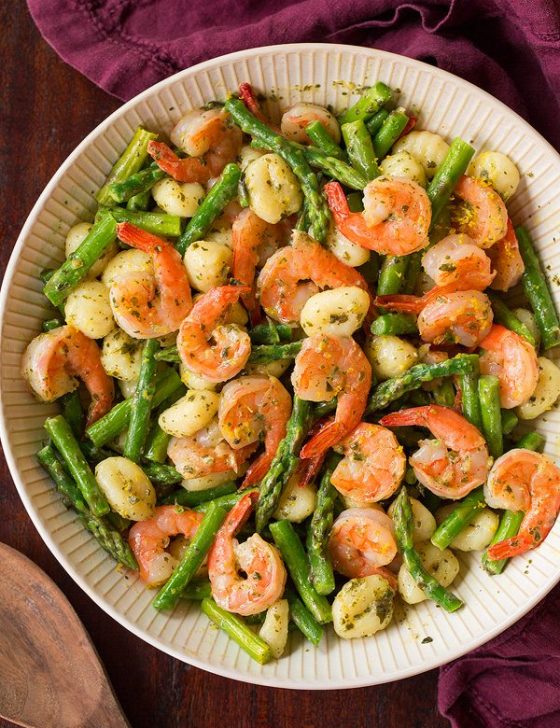 Shrimp Pesto Pasta with Asparagus Cooking Classy