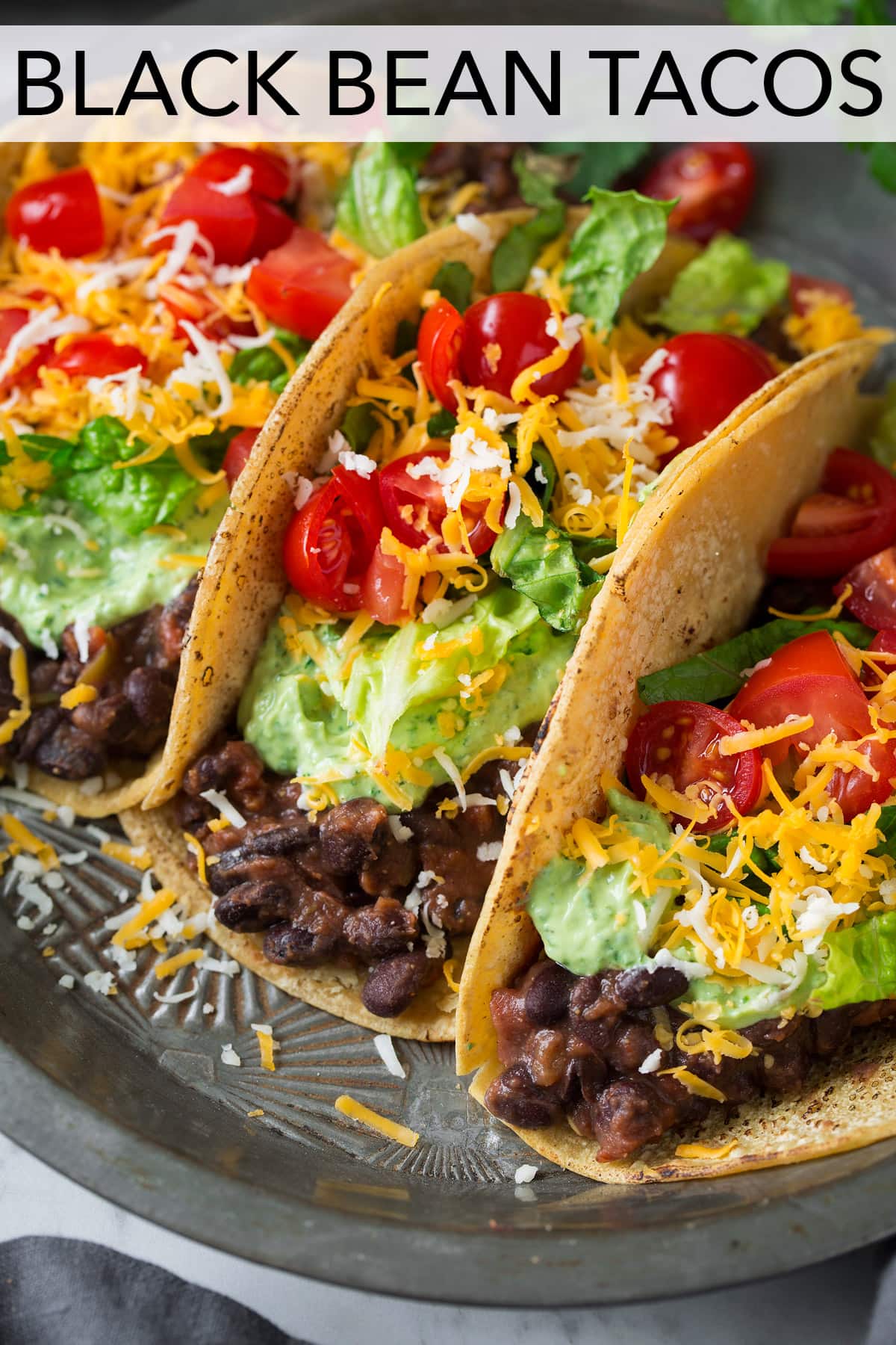 Black Bean Tacos {with Avocado Cilantro Lime Crema} Cooking Classy