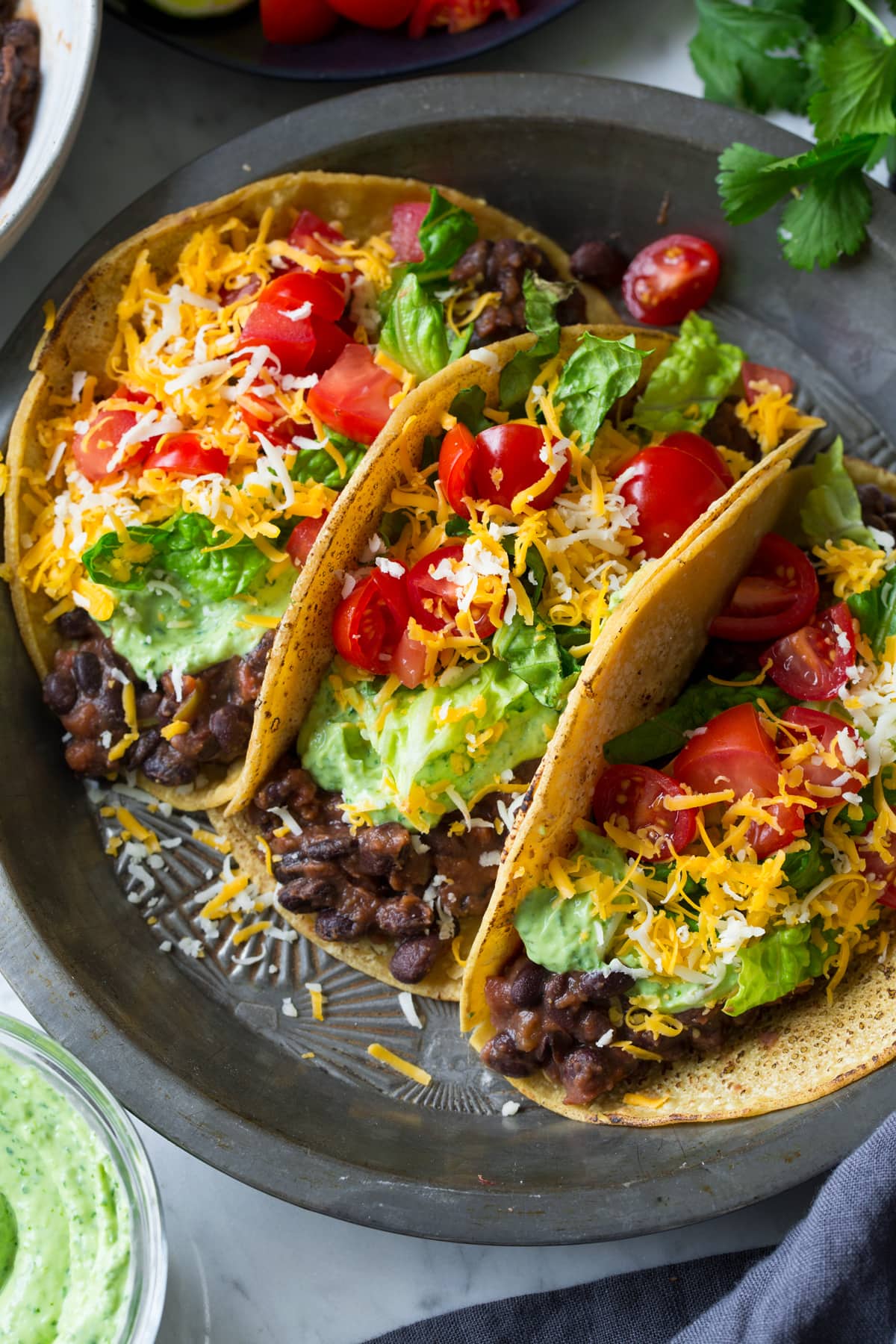 Black Bean Tacos with Avocado Cilantro Lime Crema Cooking Classy