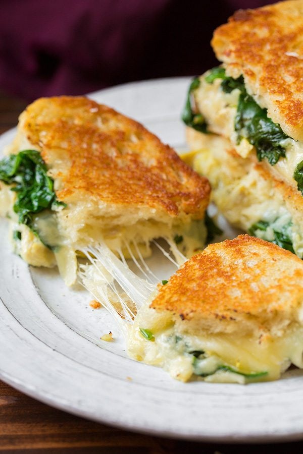Spinach Artichoke Grilled Cheese | Cooking Classy