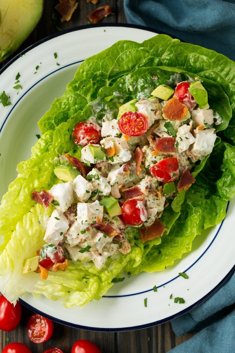 BLT Avocado Chicken Salad Wraps