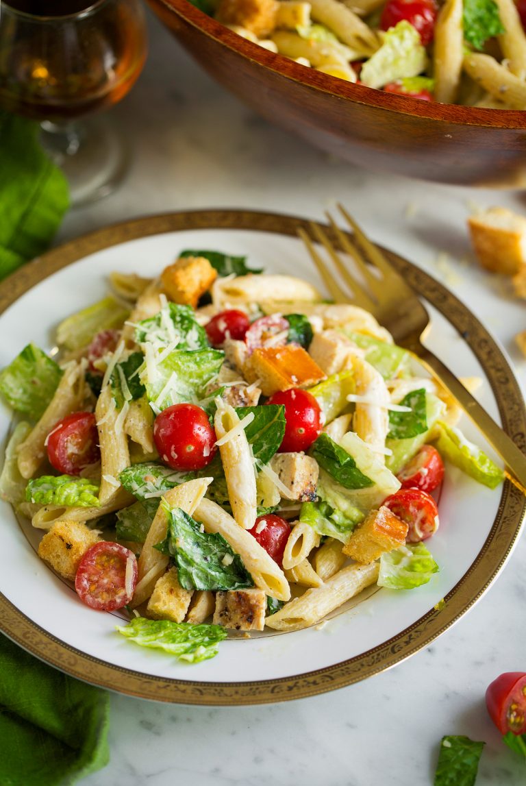 Chicken Caesar Pasta Salad - Cooking Classy