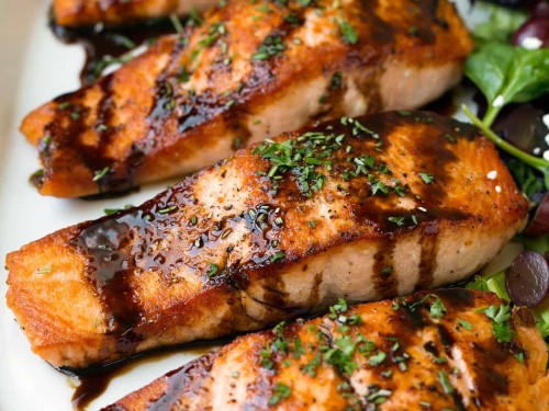 Balsamic Glazed Salmon Homemade Balsamic Glaze Cooking Classy