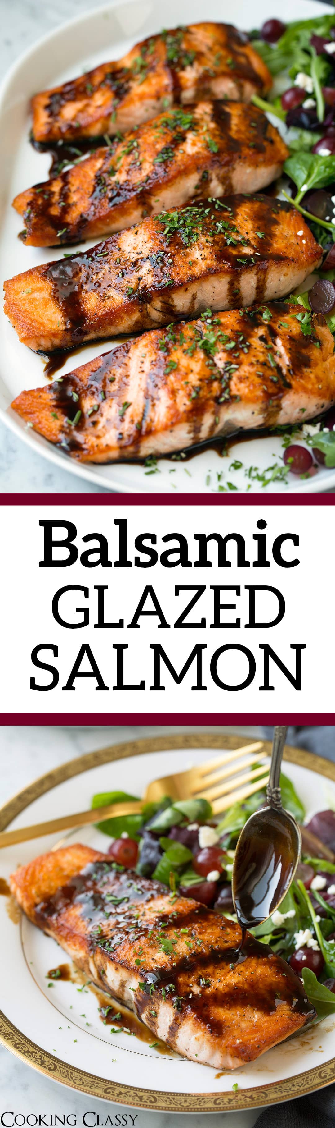Balsamic Glazed Salmon (Homemade Balsamic Glaze!) Cooking Classy