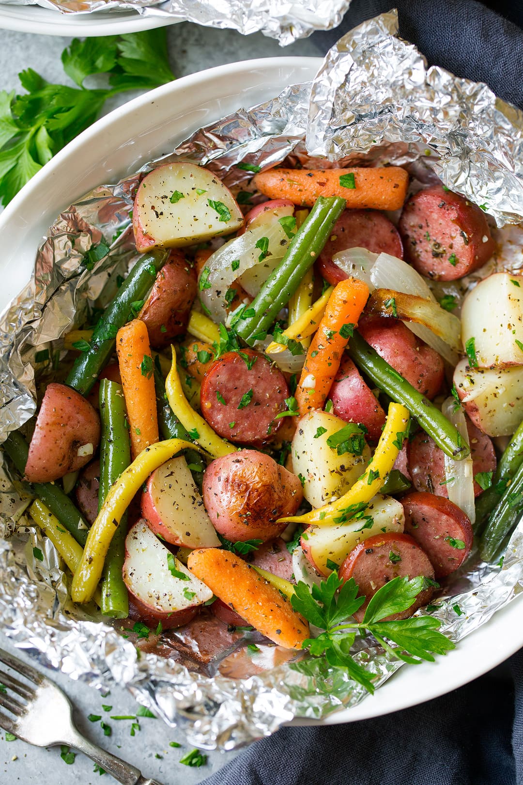 Easy Sausage and Veggie Foil Packs
