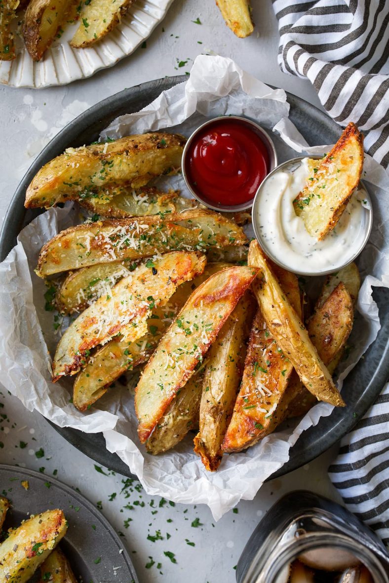 Baked Garlic Parmesan Potato Wedges Cooking Classy
