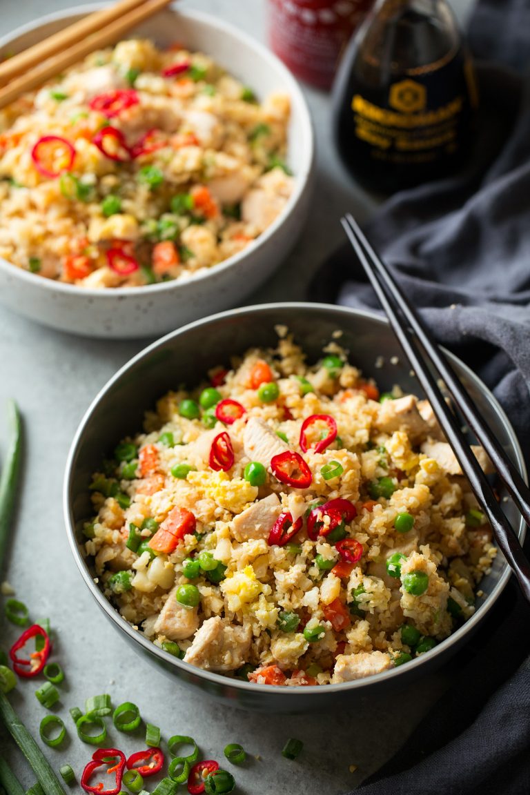 Cauliflower Chicken Fried "Rice" Cooking Classy