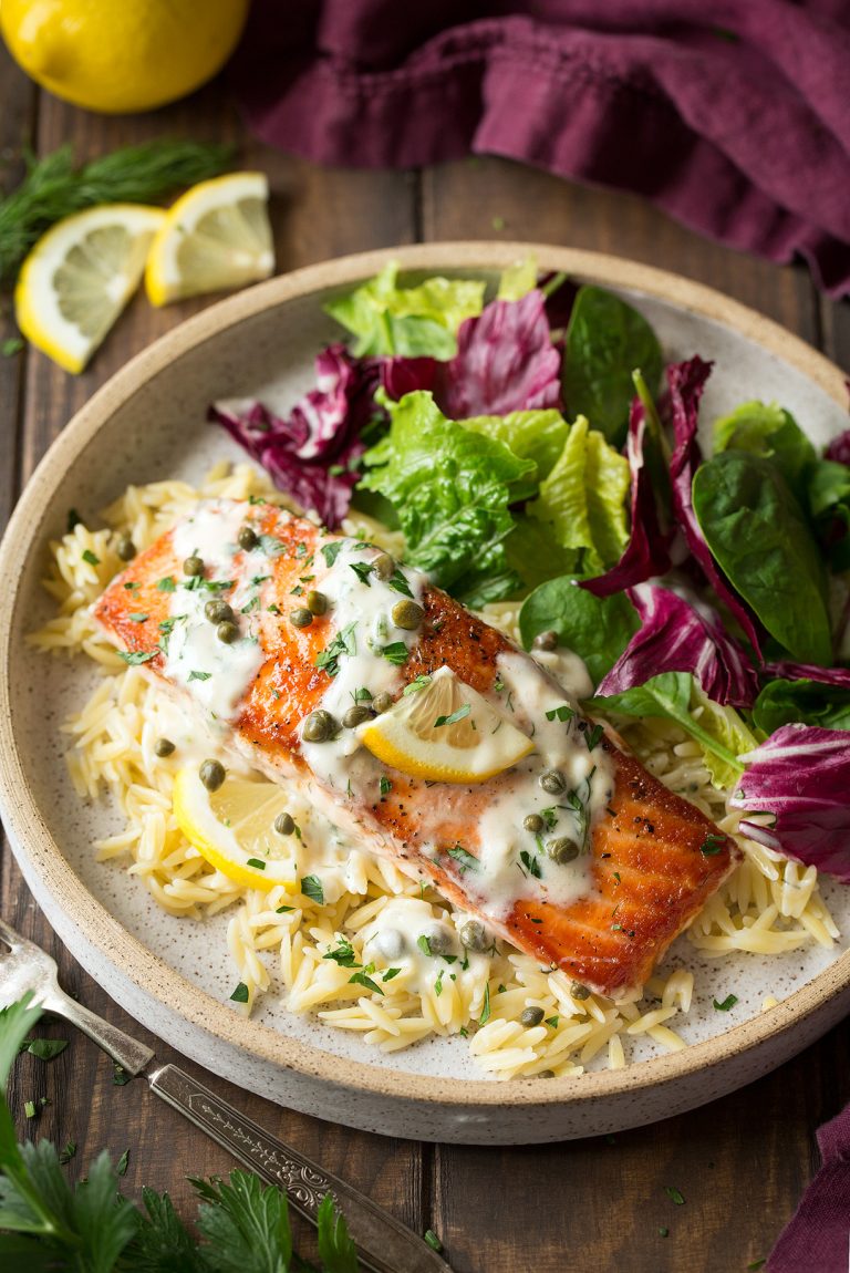 Creamy Salmon Piccata Cooking Classy