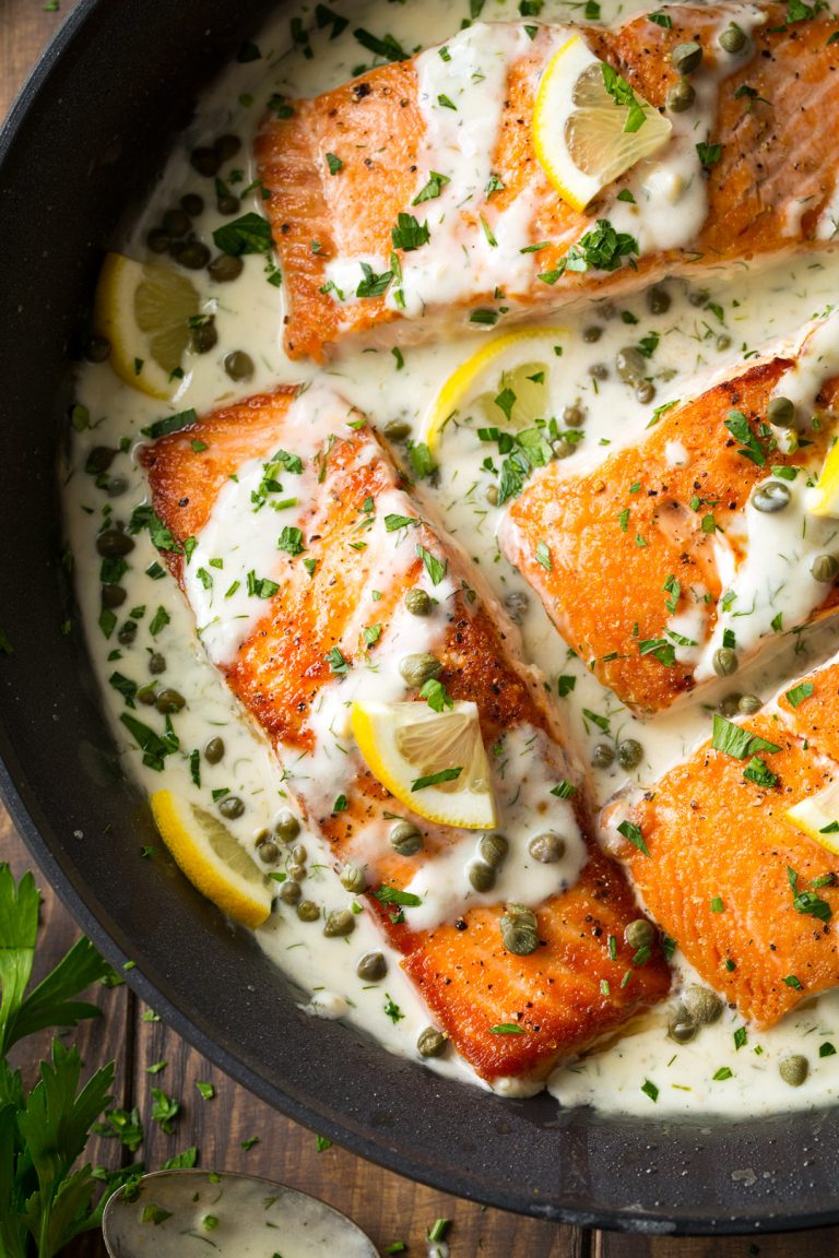 Creamy Salmon Piccata Cooking Classy