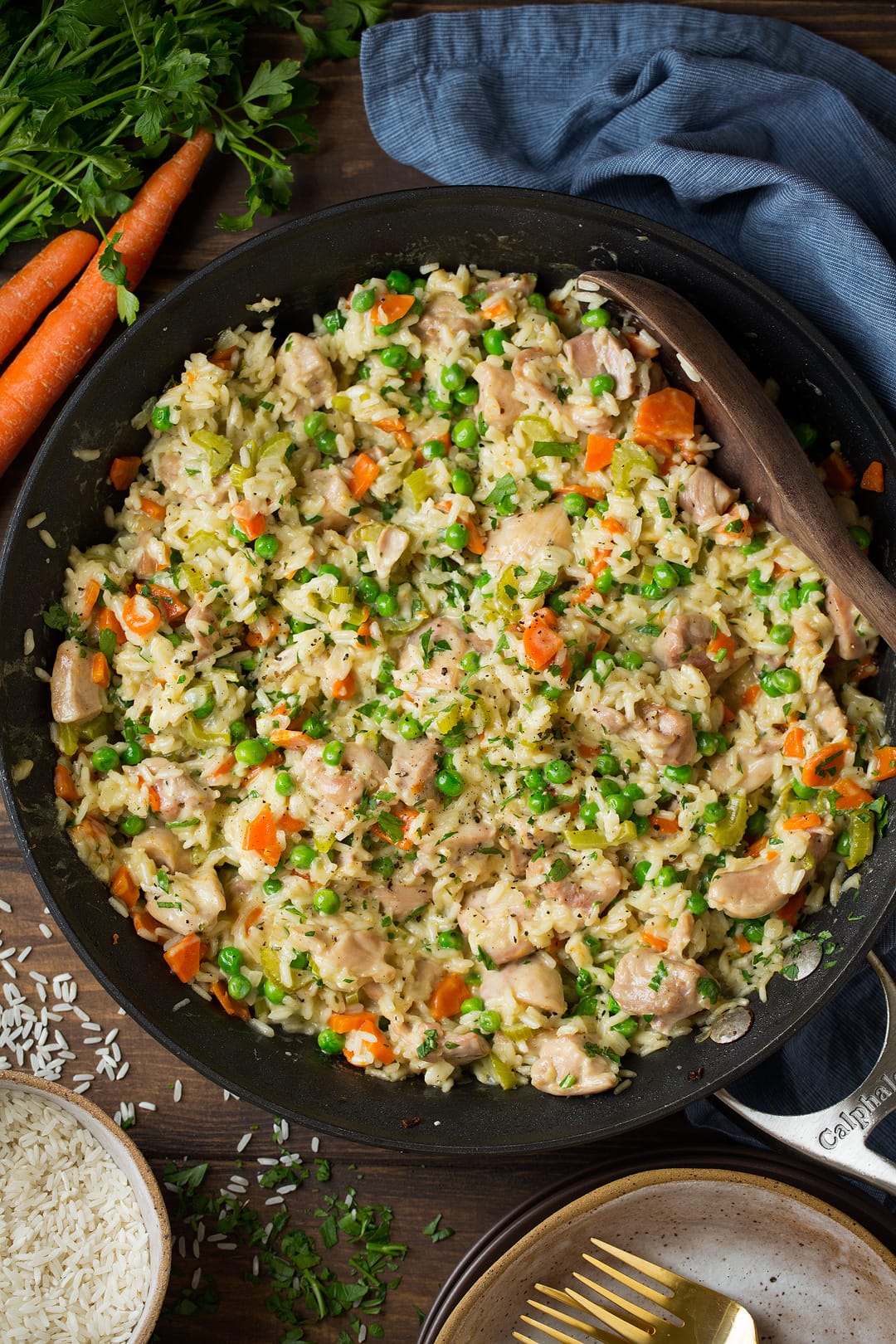 Creamy Chicken and Rice in skillet