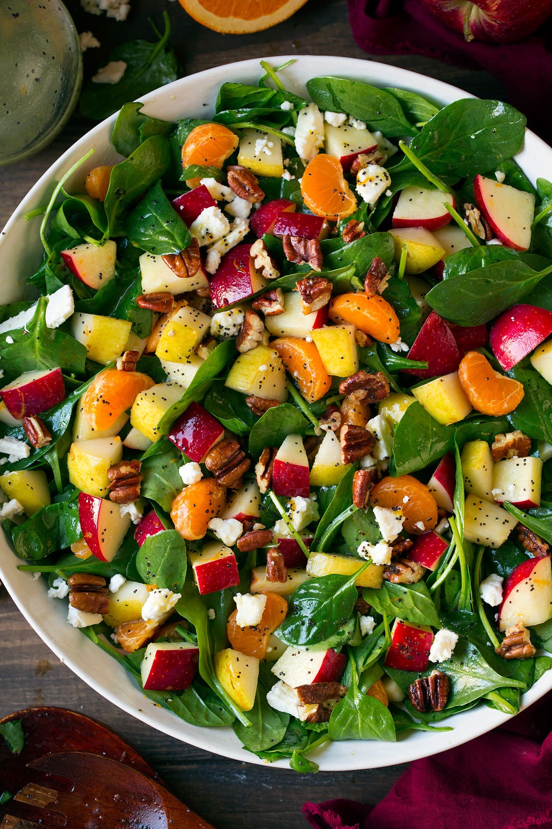 Autumn Spinach Salad with Orange Poppy Dressing - Cooking Classy