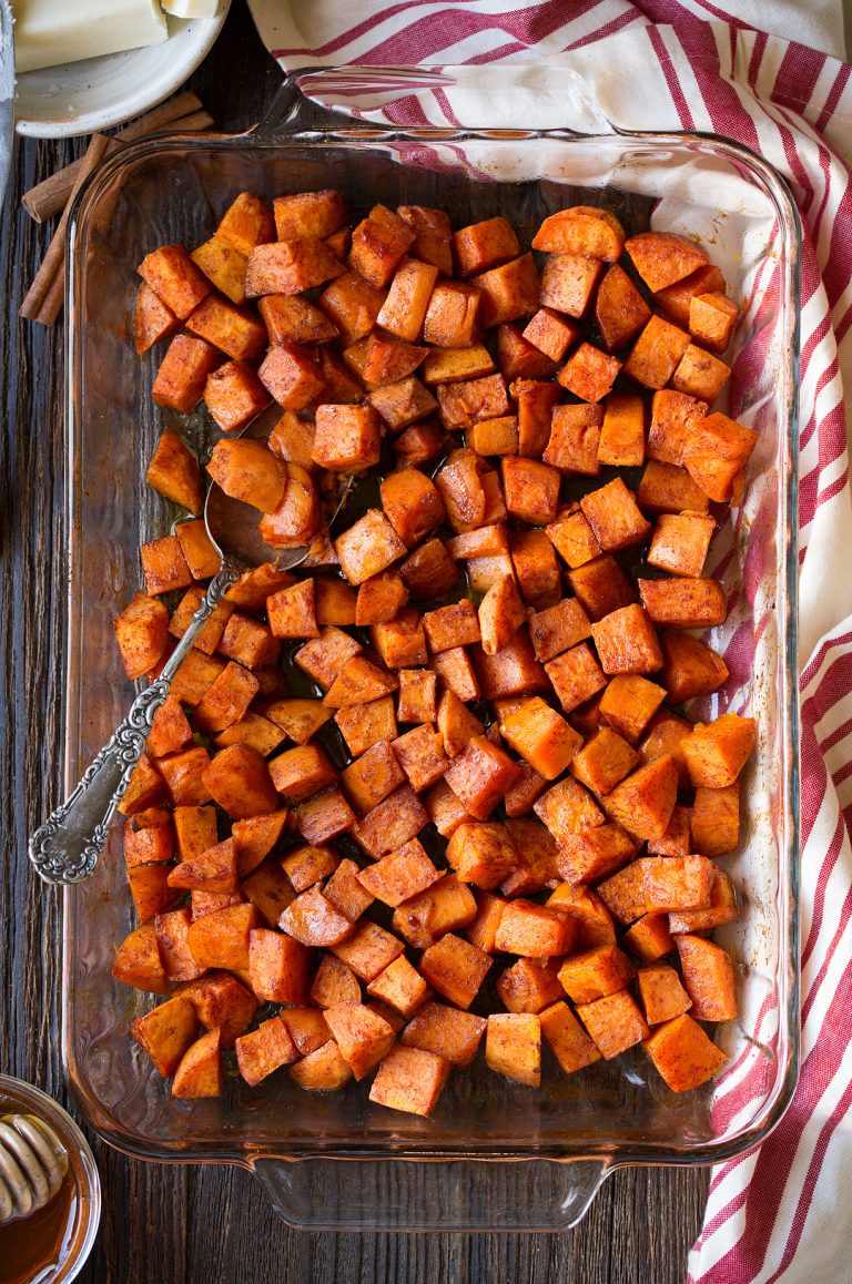 Roasted Sweet Potatoes with Cinnamon and Honey Butter Cooking Classy